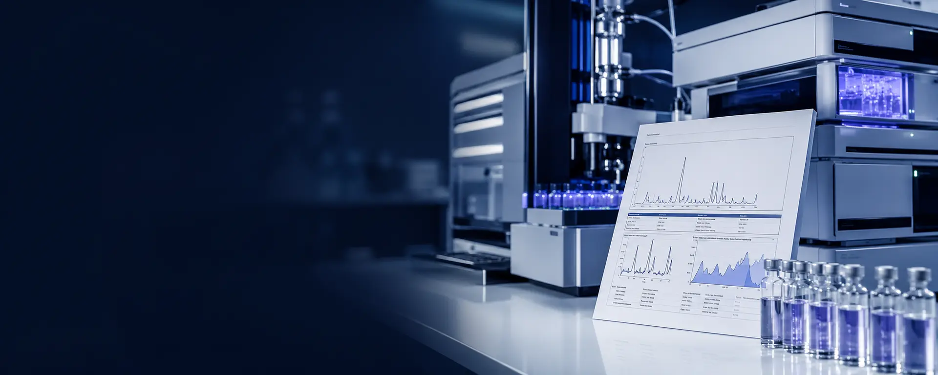 Analytical laboratory equipment and batch test documentation