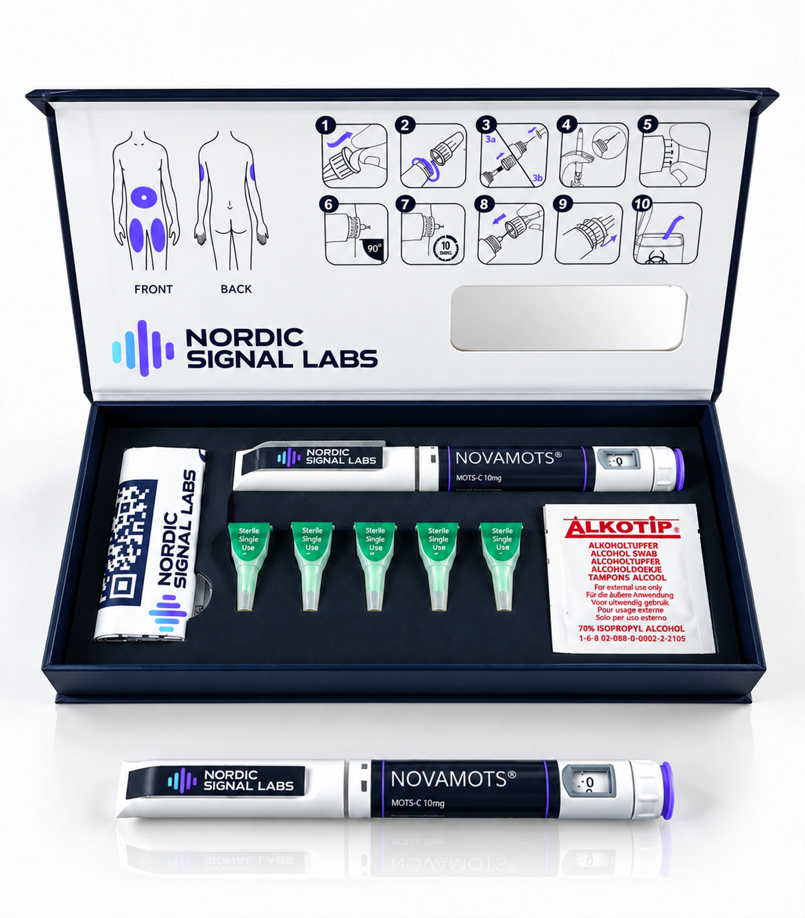 MOTS-c 10 mg – Nordic Signal Labs – retouched product packaging