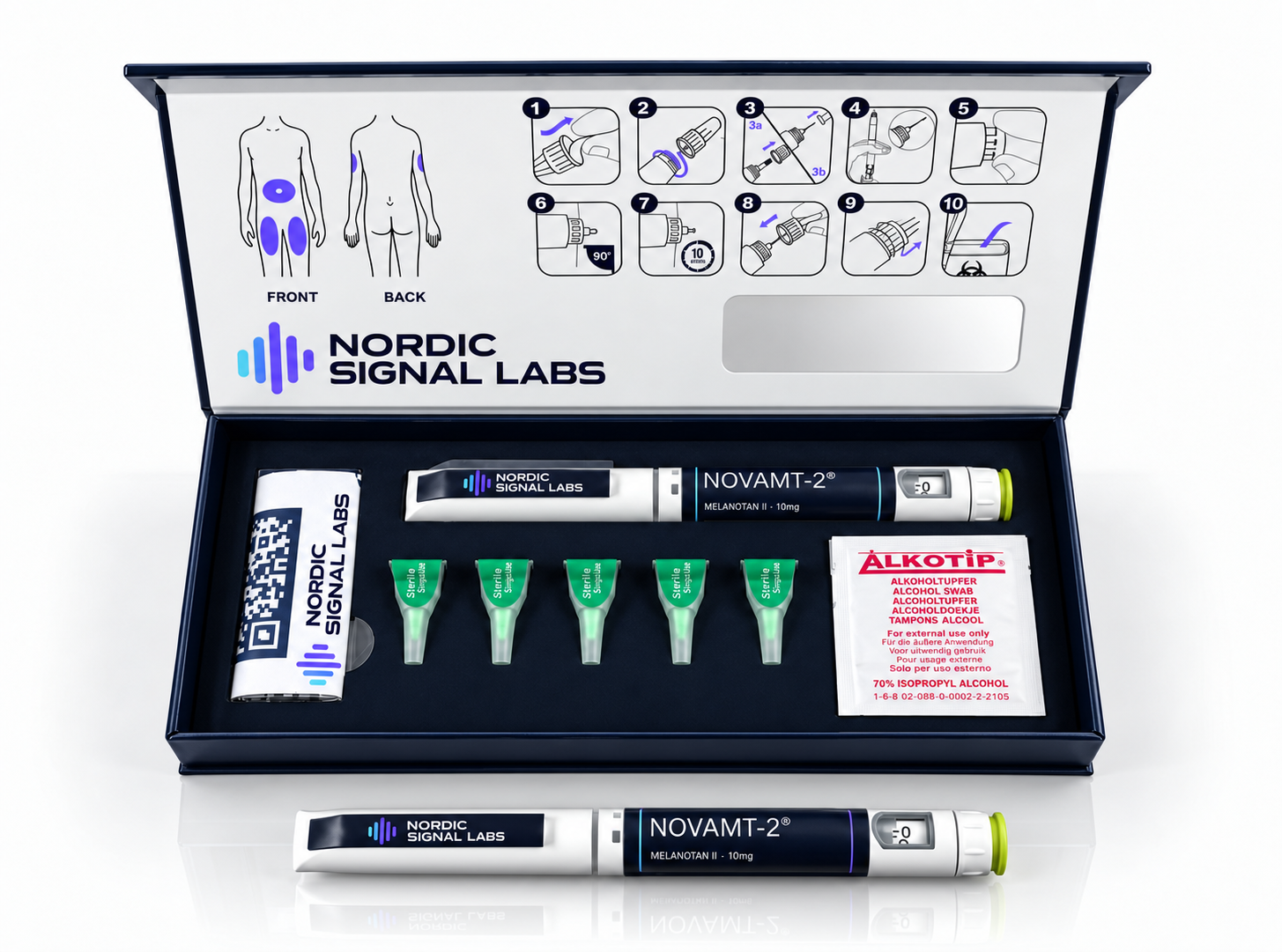 MT2 (Melanotan II) 10 mg – Nordic Signal Labs – retouched product packaging